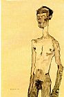 Egon Schiele Standing nude man painting